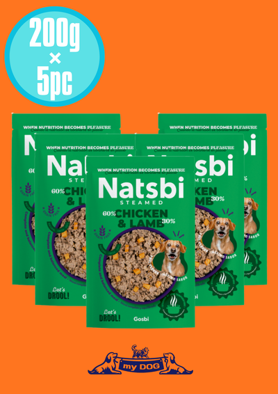 Natsbi (ナツビ) 　チキン＆ラム　200g×5個　DOGウェット