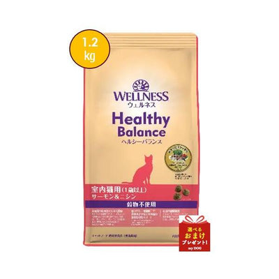 ウェルネス　ヘルシーバランス　室内猫　グレインフリー　サーモン＆ニシン　1.2kg　【お取り寄せ】　