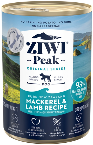 ジウィピーク　ドッグ缶　NZマッカロー＆ラム　390g