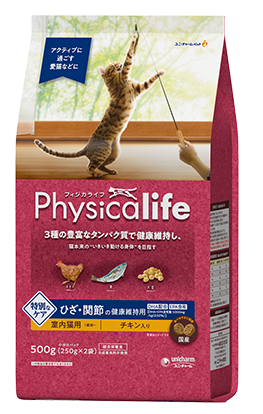 フィジカライフ　室内猫用　ひざ関節の健康維持用　チキン入り　500g