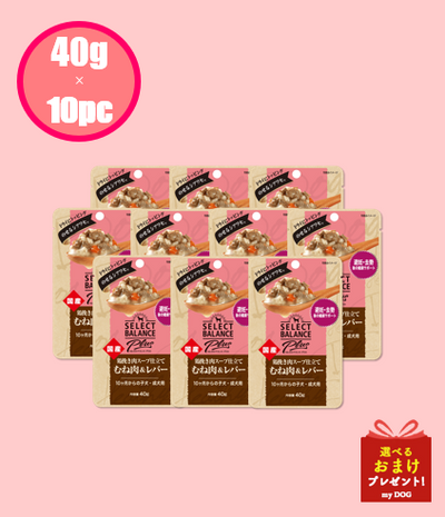 セレクトバランスplus　鶏挽き肉スープ仕立て むね肉＆レバー  避妊・去勢後の健康サポート/ 10ヶ月からの子犬・成犬用　40g ×10パック