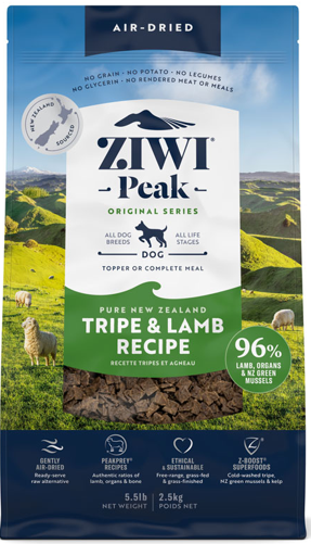 ジウィピーク　エアドライ・ドッグフード トライプ＆ラム  2.5kg