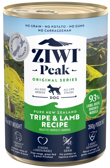 ジウィピーク　ドッグ缶　トライプ＆ラム　390g