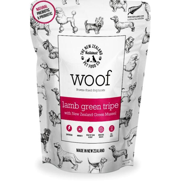 WOOF　ワフ　ラムグリーントライプ　with　緑イ貝　トリーツ　40g